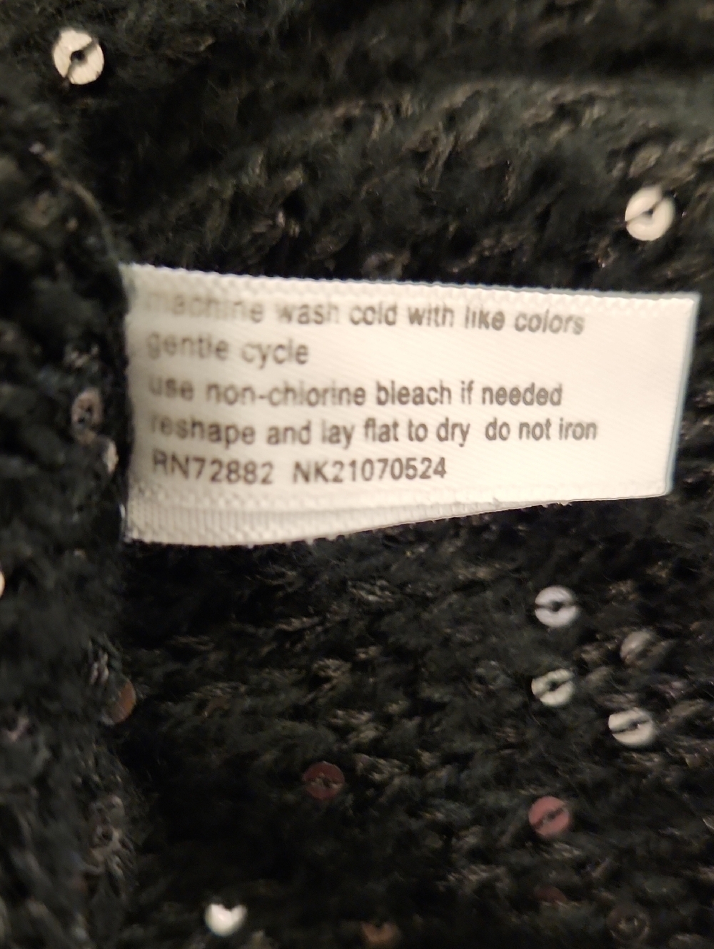 Fashion Bug Black Sequin Sweater Top - Picture 7 of 8